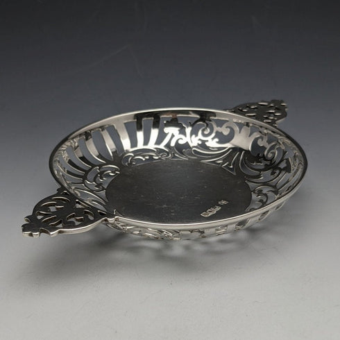 1901 British Antique Pure Silver (925 Silver) Bonbon Dish Pair Diameter 90mm Josiah Williams